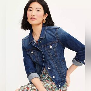 LOFT Denim Jacket Mid Wash Blue Size Small